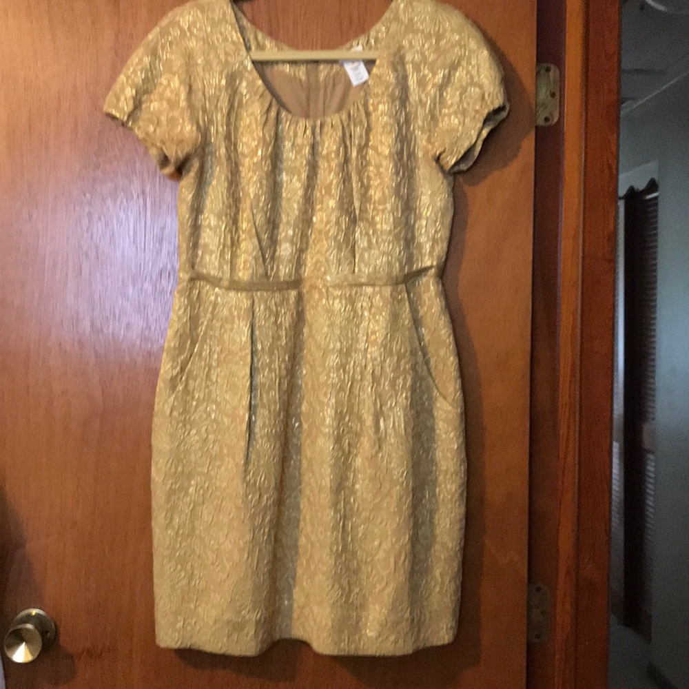 Beautiful gold brocade cocktail dress
